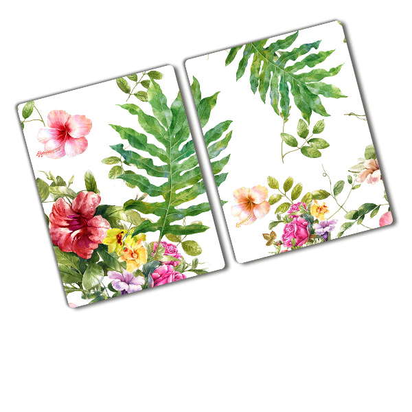 Chopping board glass Floral pattern