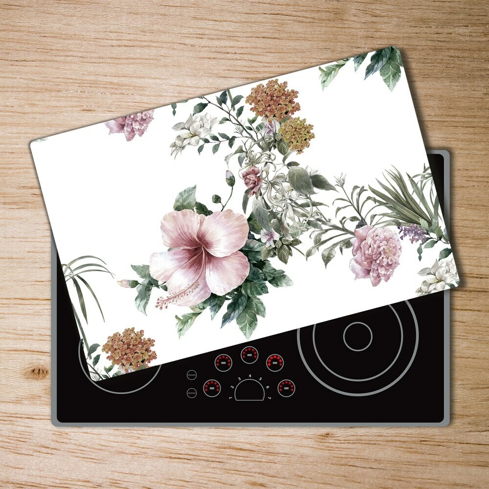 Chopping board glass Floral pattern