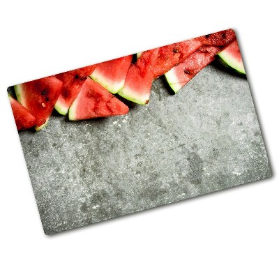 Chopping board glass Chopped watermelon