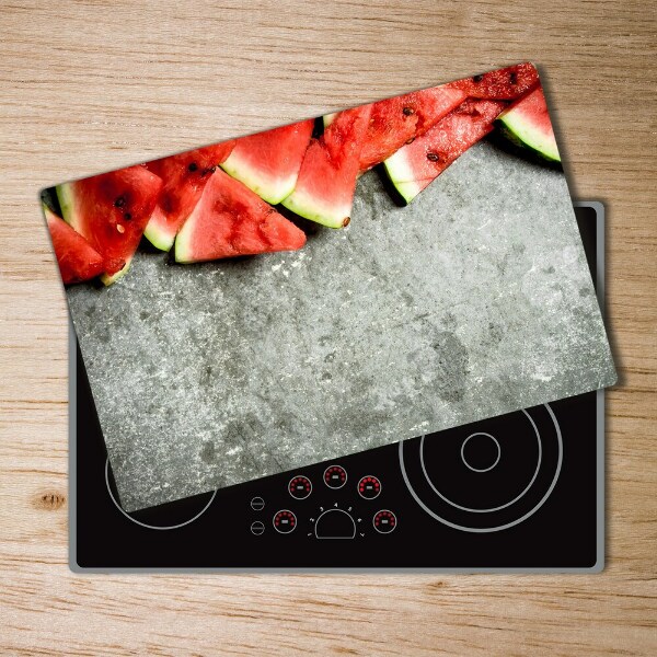 Chopping board glass Chopped watermelon