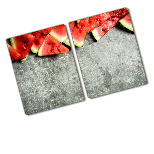 Chopping board glass Chopped watermelon