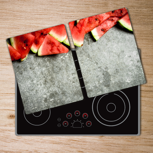 Chopping board glass Chopped watermelon