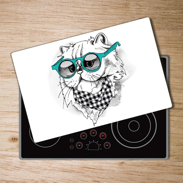 Chopping board Cat with glasses