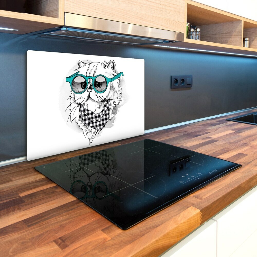 Chopping board Cat with glasses