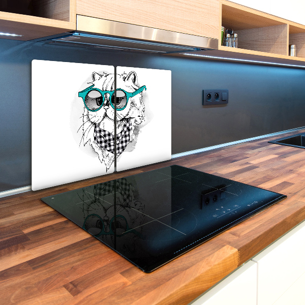 Chopping board Cat with glasses