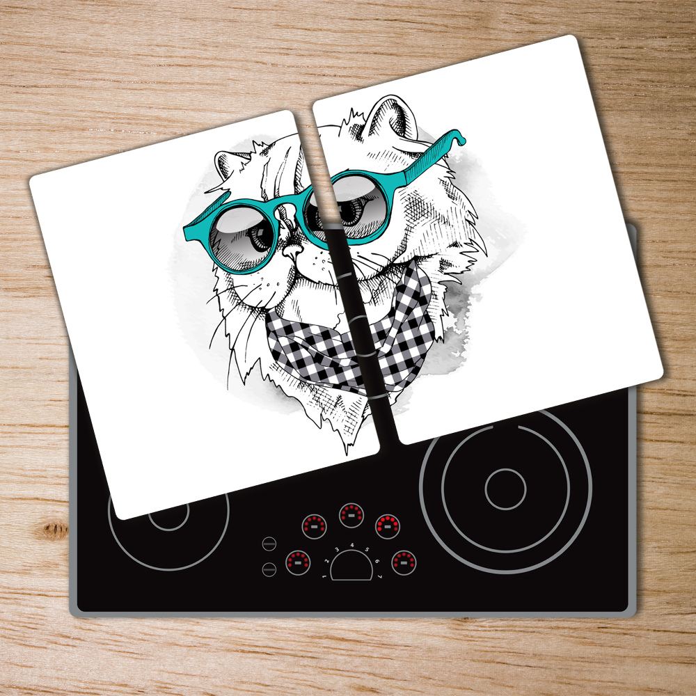 Chopping board Cat with glasses