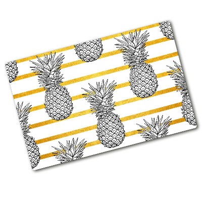 Chopping board glass Pineapple stripes