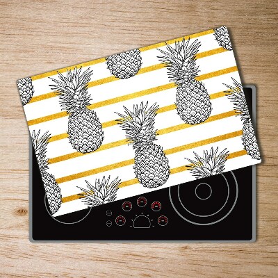 Chopping board glass Pineapple stripes