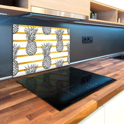 Chopping board glass Pineapple stripes