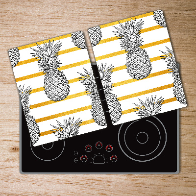 Chopping board glass Pineapple stripes