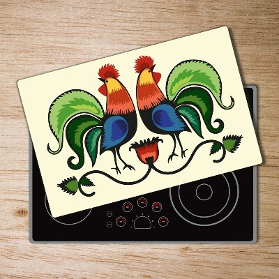 Chopping board Roosts folk pattern