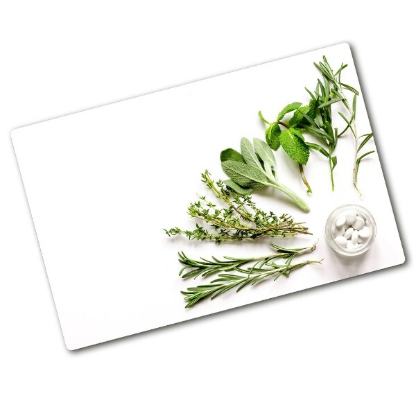 Chopping board glass Herbs