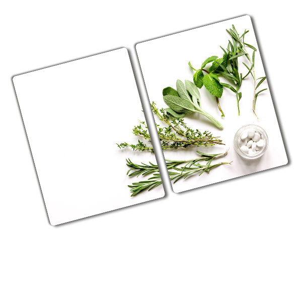 Chopping board glass Herbs