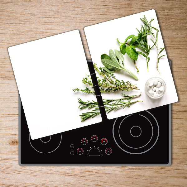 Chopping board glass Herbs