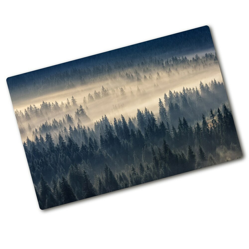 Chopping board Fog over the forest