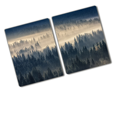 Chopping board Fog over the forest