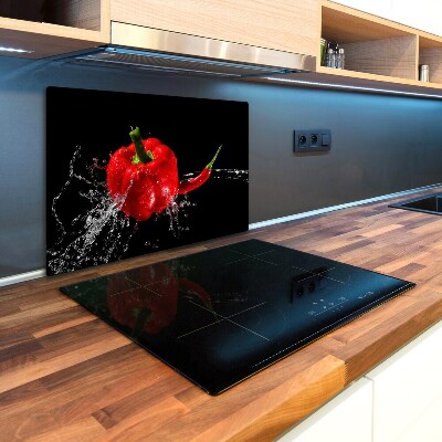 Glass chopping board Red peppers