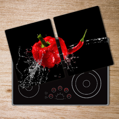 Glass chopping board Red peppers