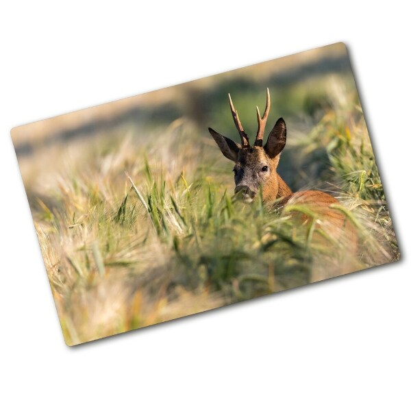 Glass chopping board Deer in the field