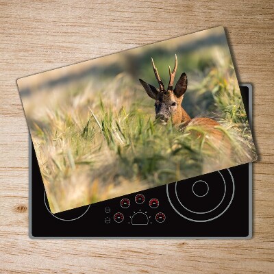 Glass chopping board Deer in the field