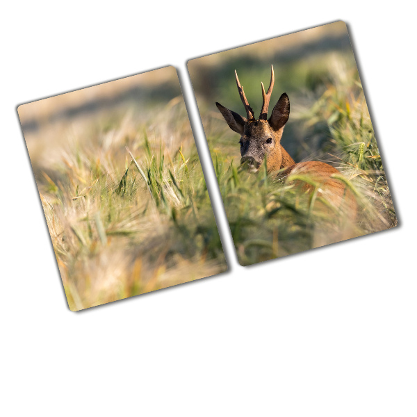 Glass chopping board Deer in the field