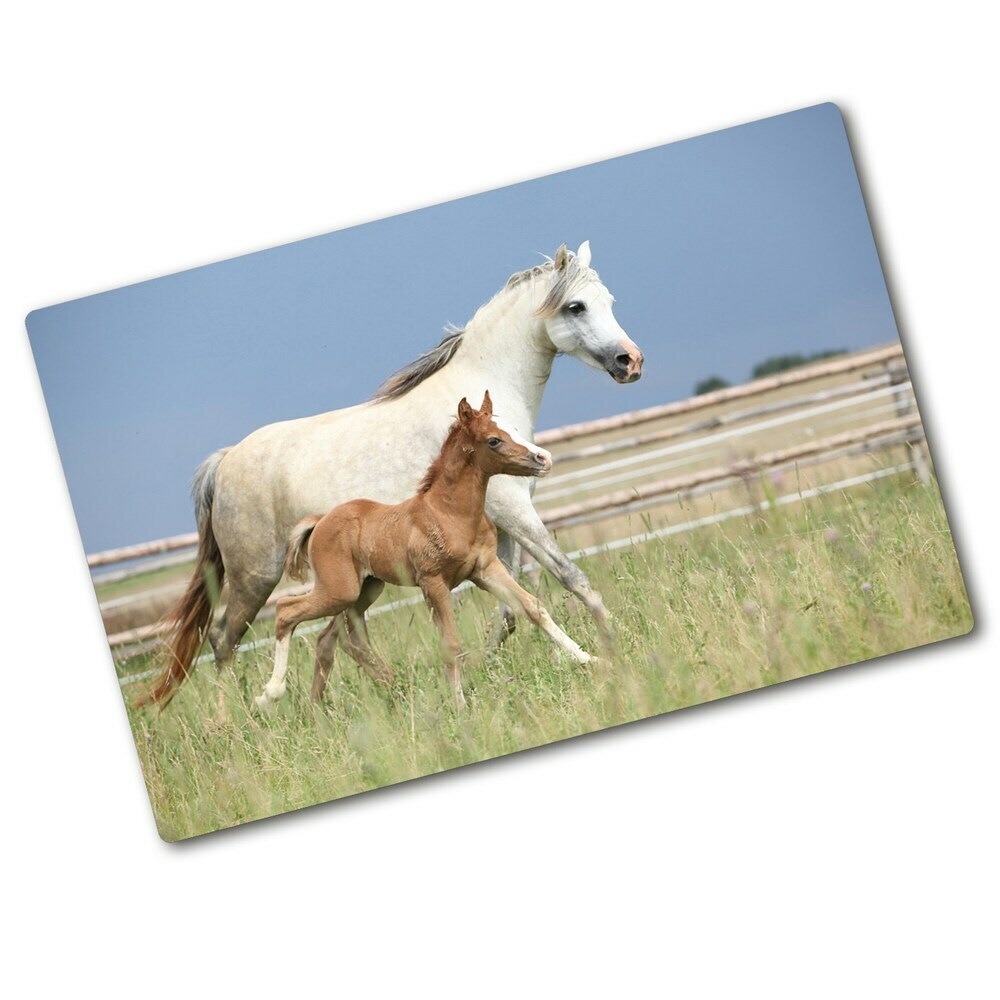 Glass chopping board Mare with foal