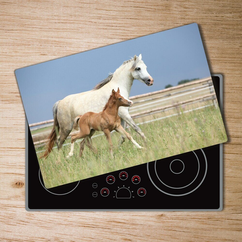 Glass chopping board Mare with foal