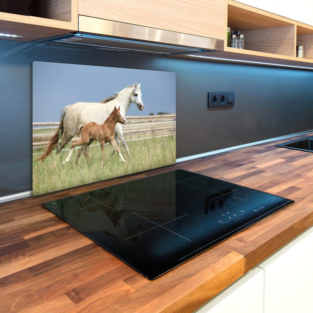 Glass chopping board Mare with foal