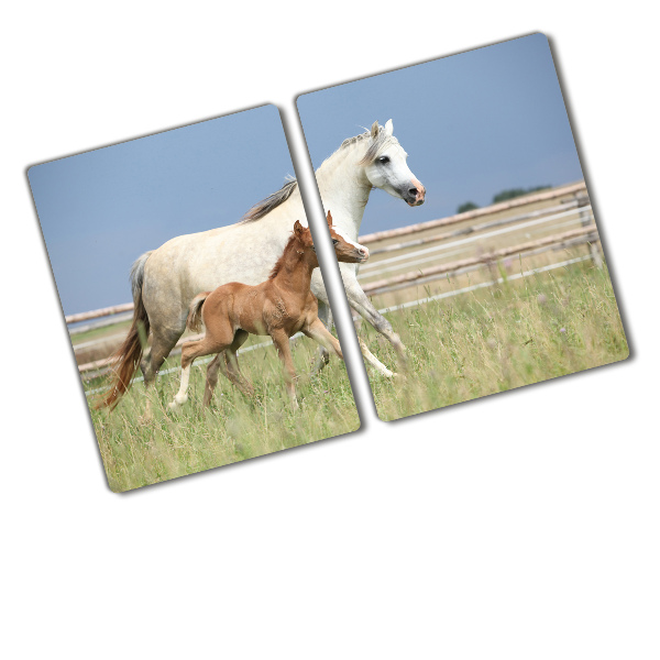 Glass chopping board Mare with foal