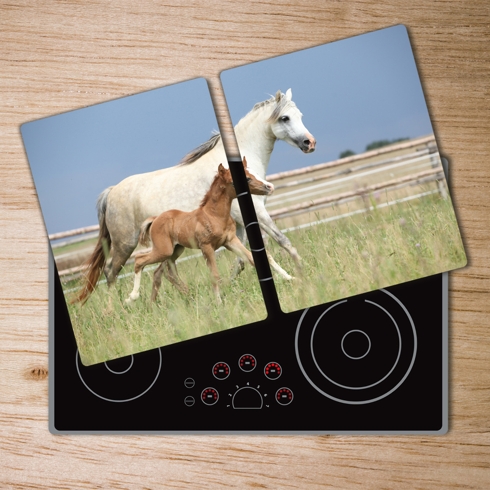 Glass chopping board Mare with foal