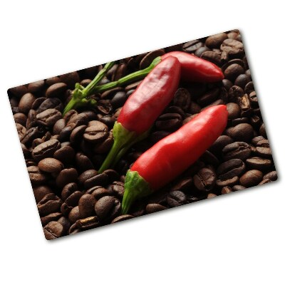 Chopping board Chilli and coffee