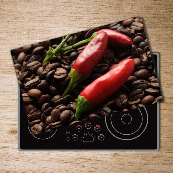 Chopping board Chilli and coffee