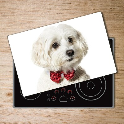 Chopping board Maltese in a bow tie