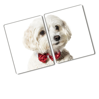 Chopping board Maltese in a bow tie