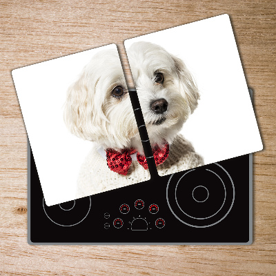 Chopping board Maltese in a bow tie