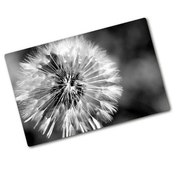 Chopping board glass dandelions