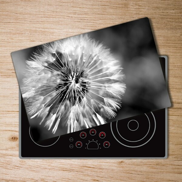 Chopping board glass dandelions