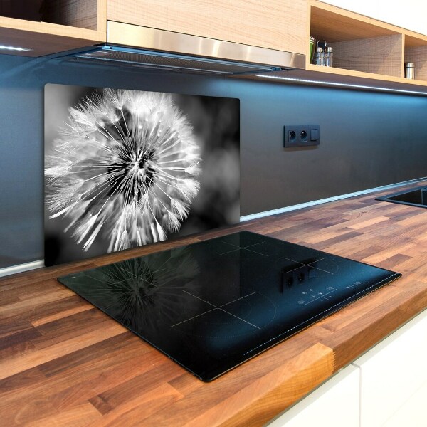 Chopping board glass dandelions