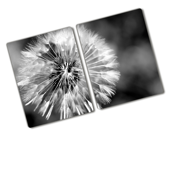 Chopping board glass dandelions