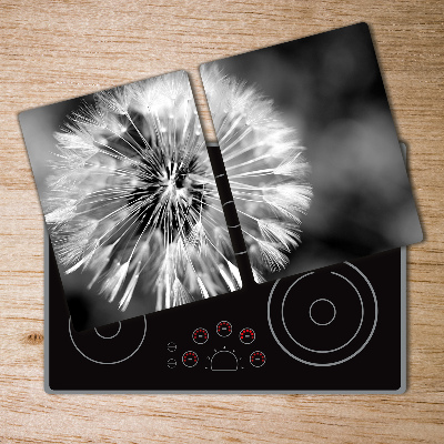 Chopping board glass dandelions