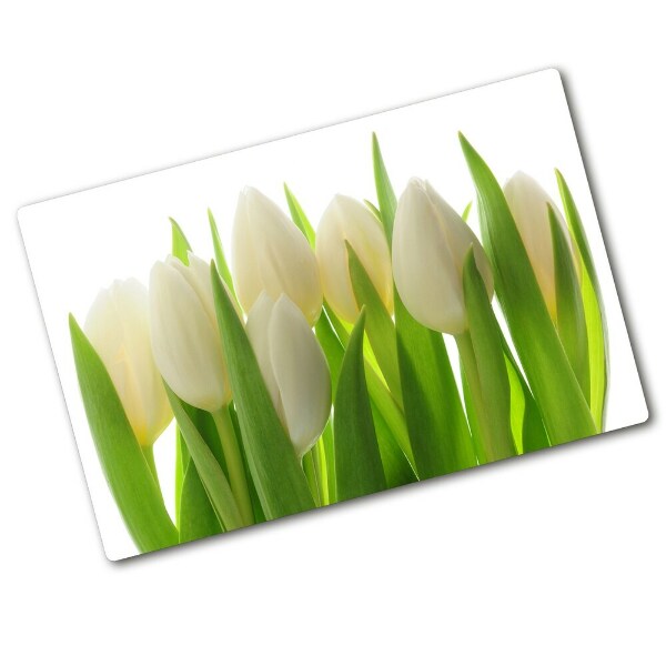 Glass chopping board Tulips