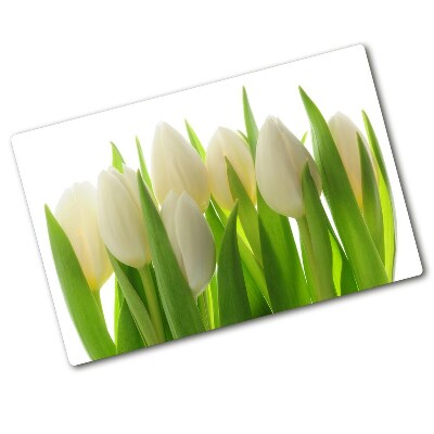 Glass chopping board Tulips