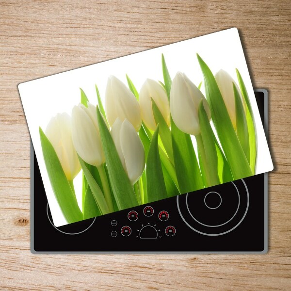 Glass chopping board Tulips