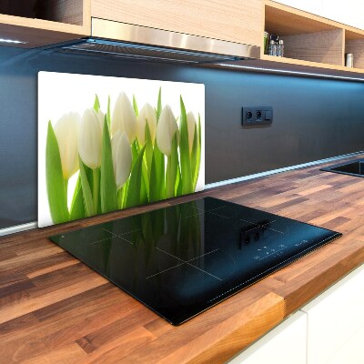 Glass chopping board Tulips