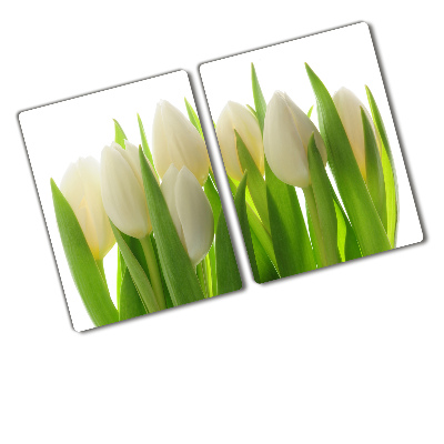 Glass chopping board Tulips