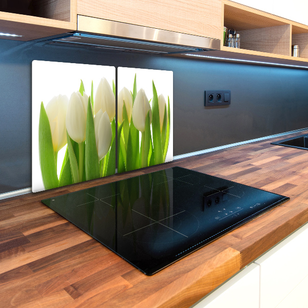 Glass chopping board Tulips