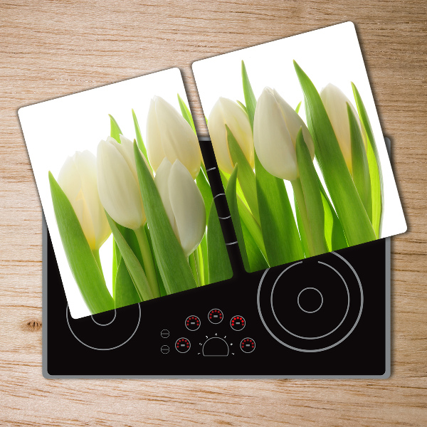 Glass chopping board Tulips