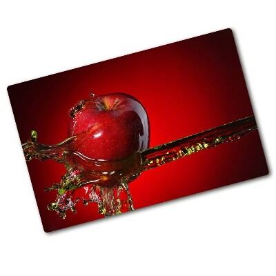 Chopping board glass Apple and water