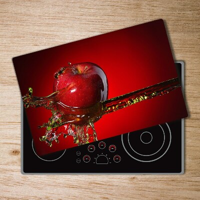 Chopping board glass Apple and water