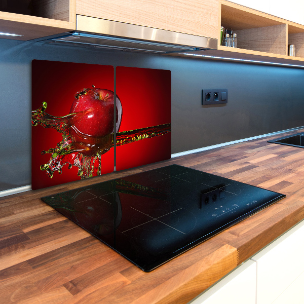 Chopping board glass Apple and water